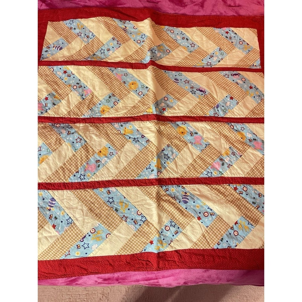 Vintage Project Linus Handmade Lap Quilt ‎ Blanket 37 X 37" Crib Baby Infant